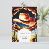 Enchanted Boots Cowboy Verjaardag Bedankkaart (Staand voorkant)