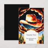 Enchanted Boots Cowboy Verjaardag Bedankkaart (Voorkant / Achterkant)