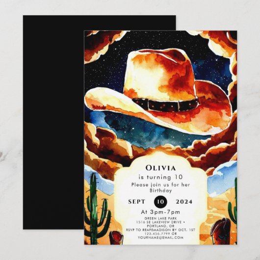 Enchanted Boots Cowboy Verjaardag Kaart (Voorkant / Achterkant)