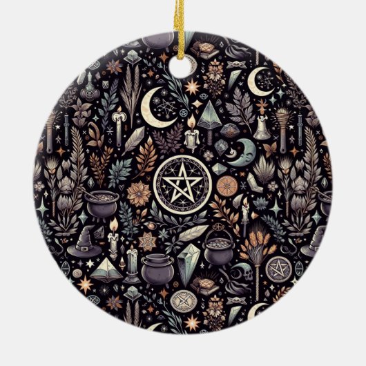 Enchanted Botanica: Magische kruiden & hekserij Keramisch Ornament (Achterkant)