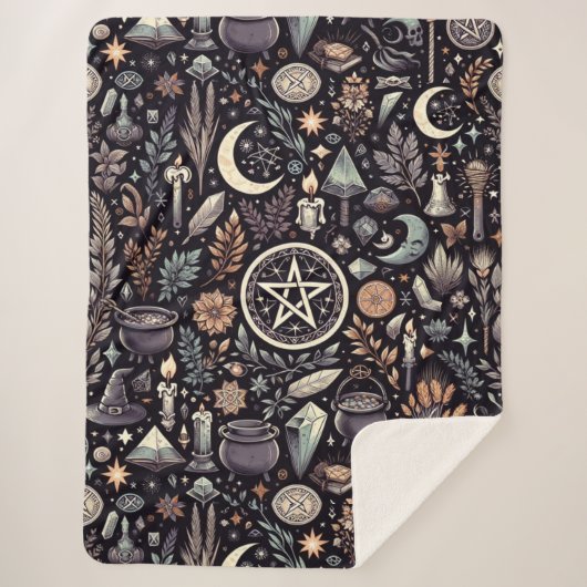 Enchanted Botanica: Magische kruiden & hekserij Sherpa Deken (Voorkant)