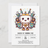 Enchanted Boy Metallic Robot Verjaardag Kaart (Voorkant)