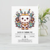 Enchanted Boy Metallic Robot Verjaardag Kaart (Staand voorkant)