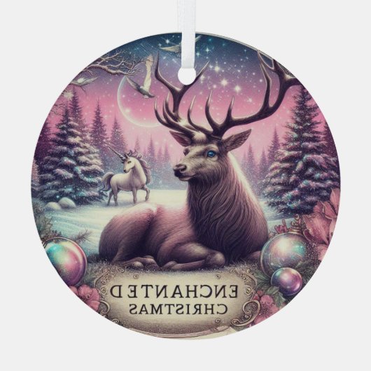 Enchanted Buck Ornament Christmas personaliseren (Achterkant)