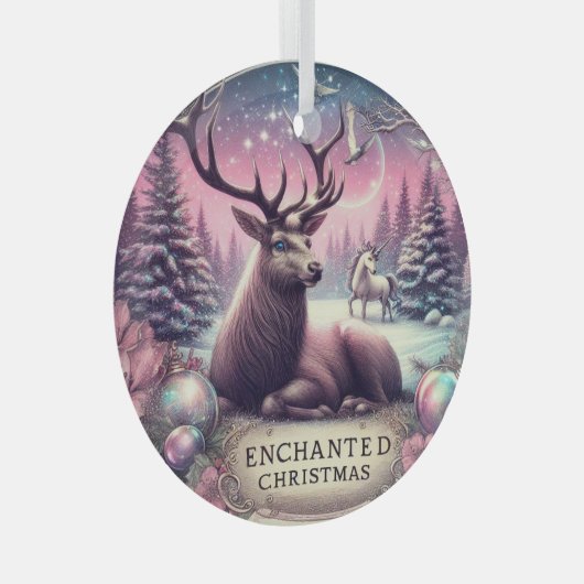 Enchanted Buck Ornament Christmas personaliseren (Voorkant Rechts)