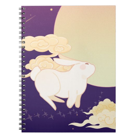 Enchanted Bunny Moon Notitieboek Hoesje (Voorkant)