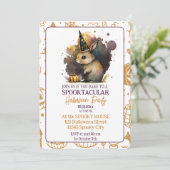 Enchanted Bunny Spooktacular Halloween Party Uitno Kaart (Staand voorkant)