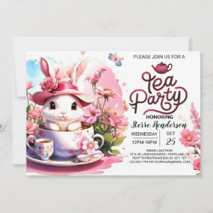 Enchanted Bunny's Tea Time Baby shower Kaart