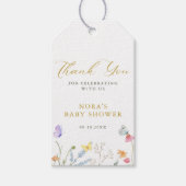 Enchanted Butterflies Floral Border Baby shower Cadeaulabel (Voorkant)