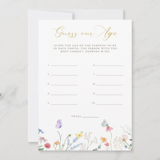 Enchanted Butterflies Floral Guess Our Age Kaart (Voorkant)