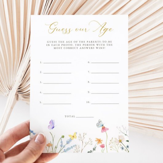 Enchanted Butterflies Floral Guess Our Age Kaart