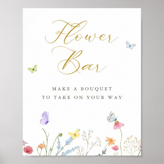 Enchanted Butterflies Flower Bar Poster (Voorkant)