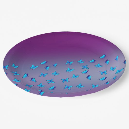 Enchanted Butterflies paarse papieren Bord (Gekanteld)