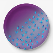Enchanted Butterflies paarse papieren Bord (Voorkant)