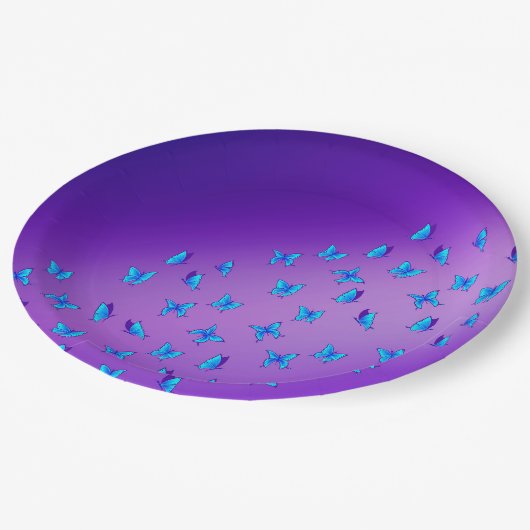 Enchanted Butterflies Paarse papieren Bord (Gekanteld)