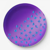 Enchanted Butterflies Paarse papieren Bord (Voorkant)