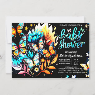 Enchanted Butterfly Digital Boy Baby shower Kaart