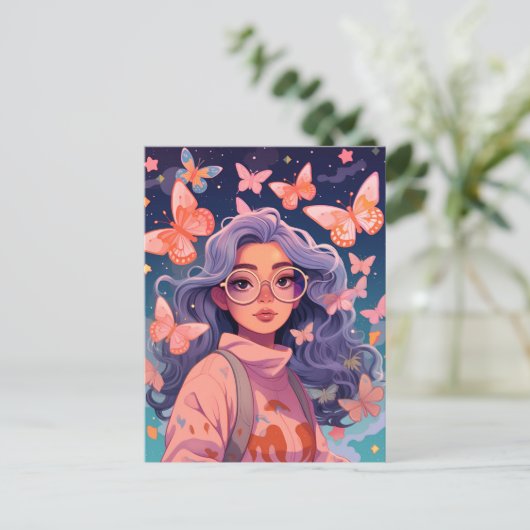 Enchanted Butterfly Dream Briefkaart (Staand voorkant)