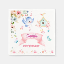 Enchanted Butterfly Garden Paper Napkin Servet