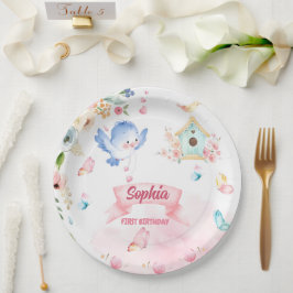 enchanted butterfly garden paper plate papieren bordje
