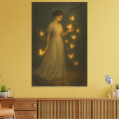 Enchanted Butterfly Girl – Fine Art Fantasy Portra Canvas Afdruk (Insitu (Woonkamer))