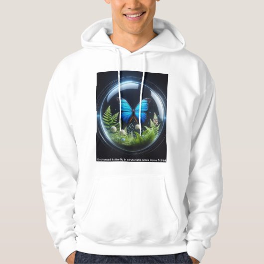 Enchanted Butterfly in a Futuristic Glass Dome T-S Hoodie (Voorkant)