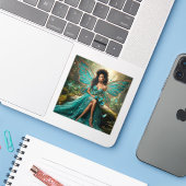 Enchanted Butterfly Queen in the Mystic Forest Sticker (Laptop met iPhone)