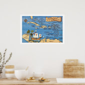 Enchanted Caribbean Map 20x30 Print (Keuken)