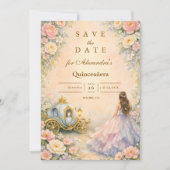 Enchanted Carriage Fairytale Quinceañera Save The Date (Voorkant)