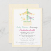 Enchanted Carrousel Neutraal Baby shower Invitatio Kaart (Voorkant / Achterkant)