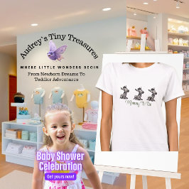 Enchanted Cartoon Zebra Baby shower T-shirt