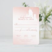 Enchanted Castle Blush Pink Fairy Tale Reactie RSVP Kaartje (Staand voorkant)