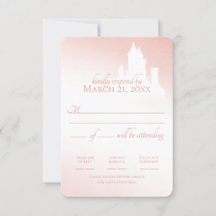 Enchanted Castle Blush Pink Fairy Tale Reactie RSVP Kaartje