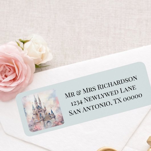 Enchanted Castle Fairytale Wedding Return Address Etiket