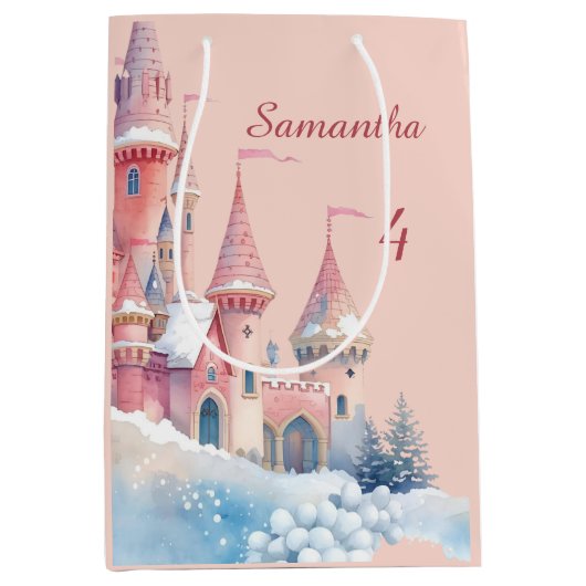 Enchanted Castle Gift Bag, Princess Present Bag Medium Cadeauzakje (Voorkant)