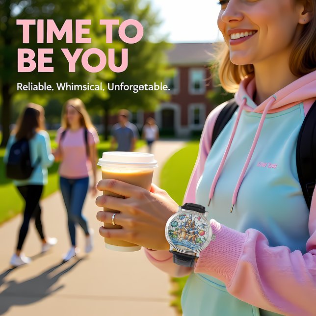 Enchanted Castle Time Stained Glass Fairytale Wall Horloge (Creator heeft geüpload)