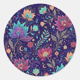 Enchanted Celestial Garden Pattern Ronde Sticker