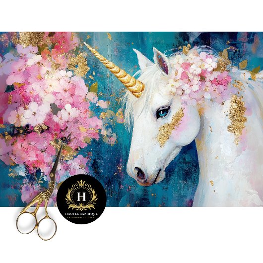 Enchanted Celestial Unicorn Decoupage Tissuepapier
