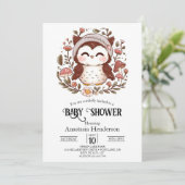 Enchanted Charming Owl Baby shower Kaart (Staand voorkant)