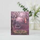 Enchanted Cherry Blossom Garden Butterfly Event Kaart (Staand voorkant)