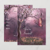 Enchanted Cherry Blossom Garden Butterfly Event Kaart (Voorkant / Achterkant)