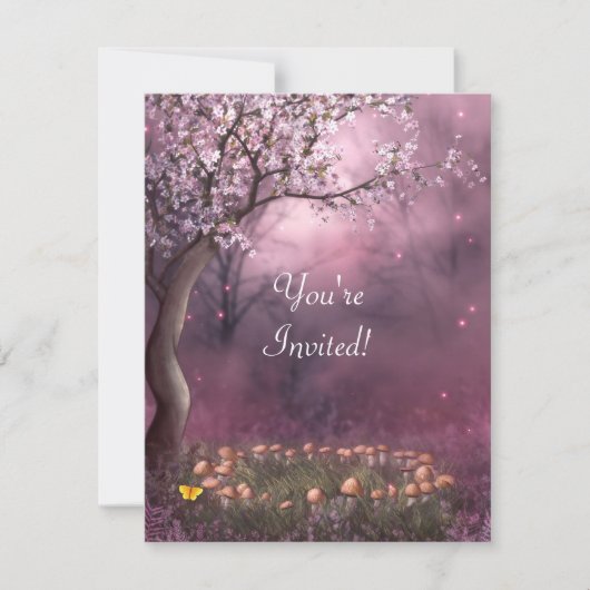 Enchanted Cherry Blossom Garden Event Invite Kaart (Voorkant)