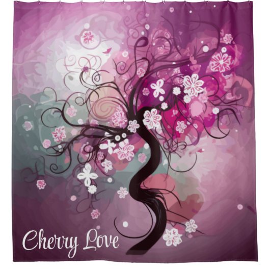 Enchanted Cherry Dance Douchegordijn (Voorkant)