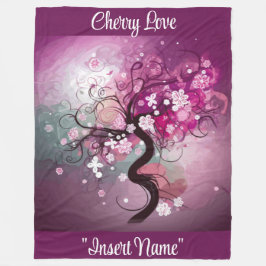 Enchanted Cherry Dance Fleece Deken
