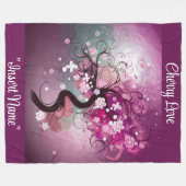 Enchanted Cherry Dance Fleece Deken (Voorkant (Horizontaal))
