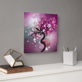 Enchanted Cherry Dance Vierkante Klok