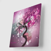 Enchanted Cherry Dance Vierkante Klok (Hoek)