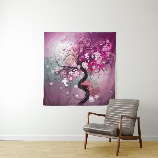 Enchanted Cherry Dance Wandkleed (In situ)