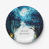 Enchanted Children's Woodland Verjaardag Papieren Bordje (Voorkant)