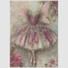 Enchanted Christmas Fairy Ballerina Art Decoupage Tissuepapier